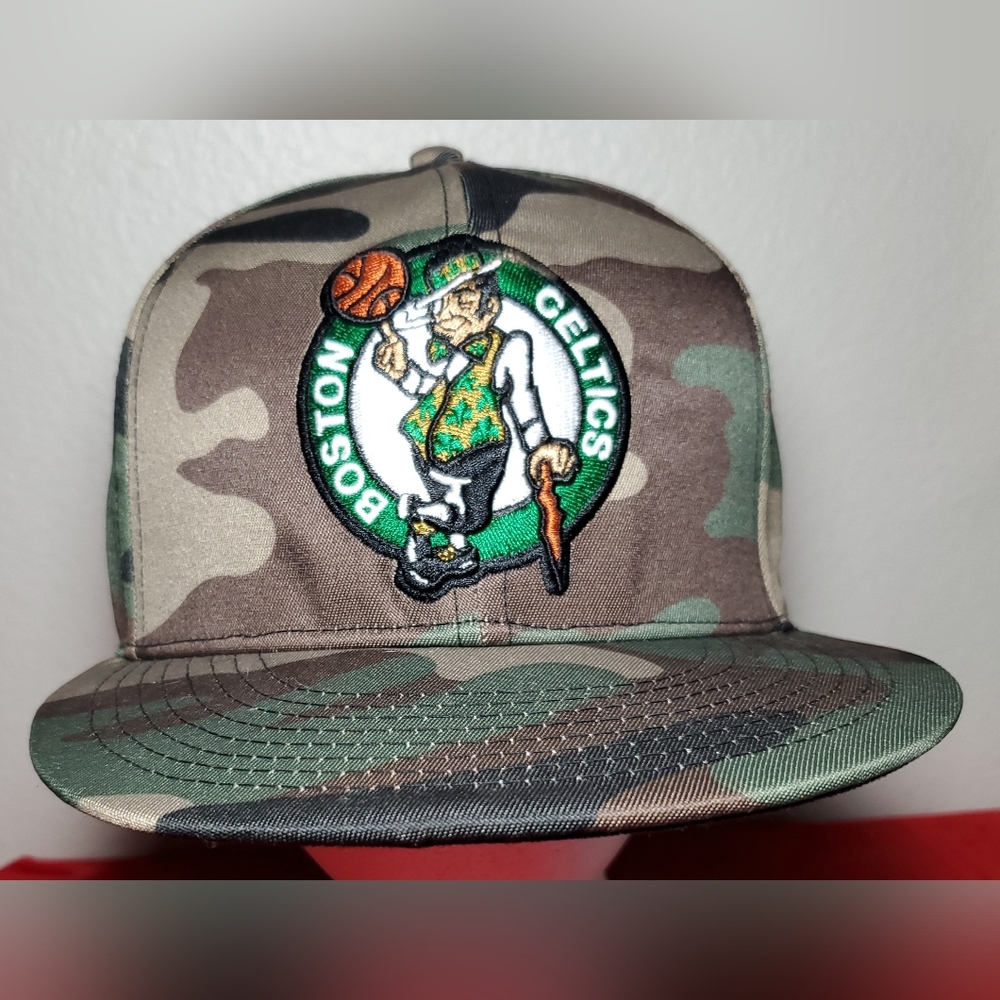 Boston celtics  hat all over camo mesh snap back